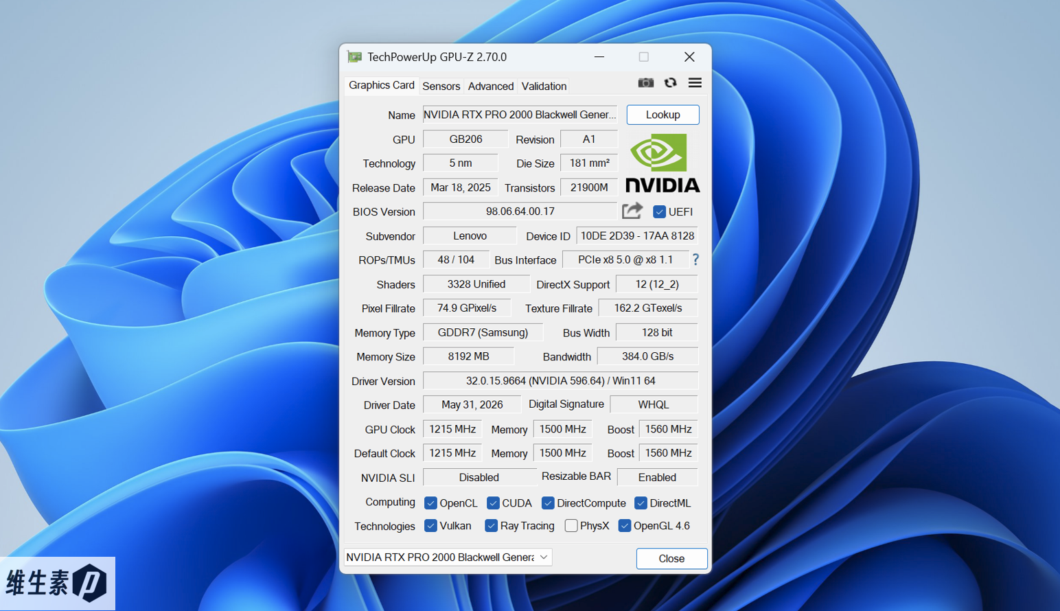GPU-Z RTX PRO 2000