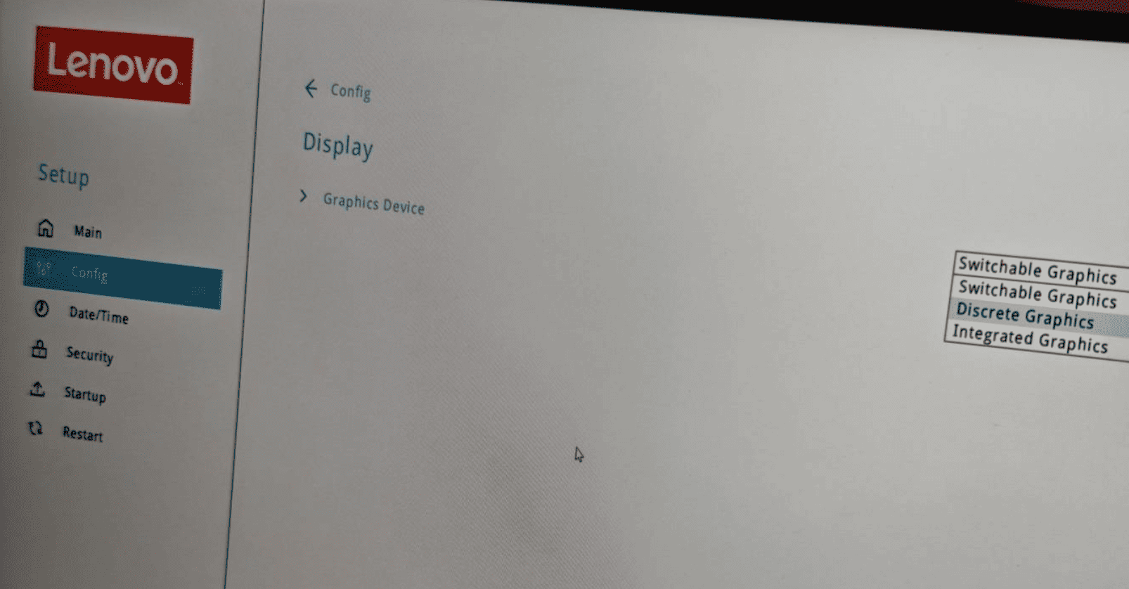 Discrete graphic config in BIOS