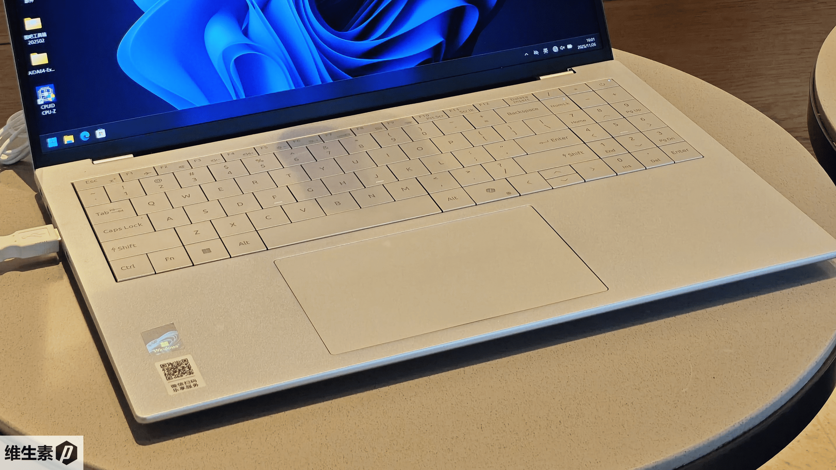 View of the keyboard